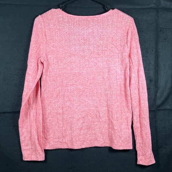LOFT Outlet Womens Blouse Pink Sleeve U Neck Long Sleeved Stretch Medium - Picture 10 of 12